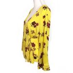 A.L.C. NWT Silk Yellow Floral Wrap Tie Top Blouse Photo 1