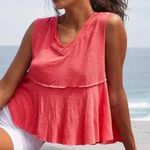 Free People 🆕 Bright Red Full Hearts Tank L 🆕 Photo 0