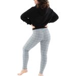 American Eagle American Eagl size small plaid leggings gray, baby blue & white background Photo 2