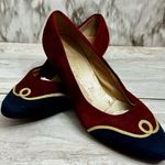 Vintage 80s Selby Sz 10 Americana Flats Wonder Woman Leather Suede Shoes Cosplay Blue Photo 8