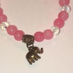 Lot of 5 Clear Pink Blue Stretchy Boho Vintage Beaded Bracelets Photo 2