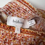 Böhme Women's S Multicolor Long Sleeve Blouse Smocked Neck Artcore Boho Orange Photo 5