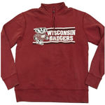 Gear for Sports Retro Wisconsin Badgers Red Quarter Zip Sweatshirt Relax Fit S Collegiate Bucky Photo 0