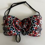 Red Carter Colorful Abstract Mandela Bikini Top Beach Swim. Size Large Photo 2