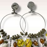 Free People  Lola Hoops in Silver Multi NWT Dangles Charms Cross Bohemian Boho Photo 10