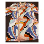 CROSBY by Mollie Burch Abstract Print Puff Sleeve Mini Dress S Mod Art to Wear Photo 5
