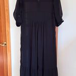 Lovestitch Sheer Black Flowy Chiffon Maxi Dress Kaftan XS-Large Photo 3