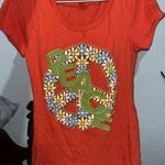 Copper Key Red Orange PEACE Fitted Graphic Tee Photo 0