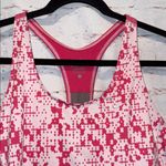 Nike  Dri fit racerback tank workout gym large pink built in bra geometric print Photo 1