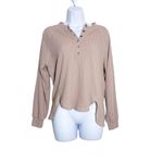  Urban Romantics Waffle Knit Henley Top Size S Photo 1