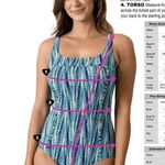 fit 4 u Sz 12 Long Sleeve Top Zip Up Swimwear Jacket Built in Bra 505252 Paisley Photo 6