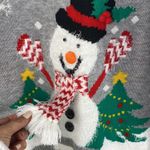 Notations  womens gray Holiday Christmas 3D snowman sweater size L Photo 4