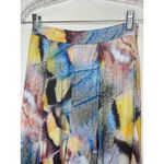 Anthropologie A-Line satin feel vibrant colorful Watercolor midi skirt Size 0 P Photo 14