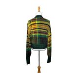Urban Outfitters  Green Yellow Thea Fuzzy Plaid Cropped Cardigan Size XS Womens Photo 2