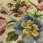 Vintage 50's Needlepoint Floral Purse Handbag Pockets Coin Purse Beige Photo 14