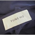 YUNE HO | Navy Blue High Waisted Ruffle Hem Dress Pants Sz. 34 or a U.S. Sz. 2 Photo 4