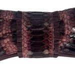 LAI Real Python Skin Leather Clutch Purple Photo 2