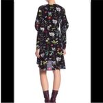 Joie  Tamarice A-Line Long Sleeve Dress in Floral Caviar Black Size 4 NEW Photo 3