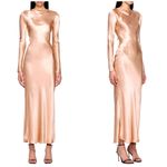 Bec & Bridge NEW Maxi Dress Womens 2 Satin Open Back Gown Rose Gold Luxury Photo 4