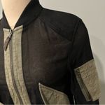 BCBGMAXAZRIA  Hugh Black & Green Mesh Bomber Jacket Size Small Photo 9
