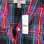 J.Crew New Long-sleeve cotton poplin pajama set in black Stewart tartan Photo 3