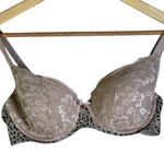 Victoria's Secret  34D Lace Lined Demi Double Print Bra Beige Leopard Photo 0