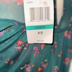 Eyeshadow  Ruffle Long Sleeve Blouse Green Floral Print Blouse Size XS NWT Photo 8