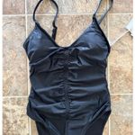 Good American  Ruched One Piece Swimsuit Black Size 1 Photo 3