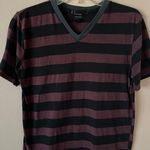 DC Shoes Vintage V-Neck Striped Maroon Tee Photo 0