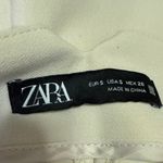 ZARA  Beige Pleated High Waisted Khaki Chino Straight Trouser Dress Pants Size S Photo 3