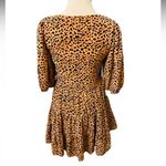 ASOS DESIGN shirred mini tiered smock dress with v neck in spot print Size 6 Photo 6