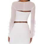 Princess Polly  White Sheer Bolero Crop Top Ruffle M 8 Photo 1