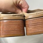 Westies Vintage Tan Square Toe Leather Chunky Heeled Mules size 7.5 Photo 3