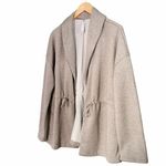 Fabletics  Sage Coat Sandstone Terry Fleece Athleisure Cozy Cardigan Size Medium Photo 6