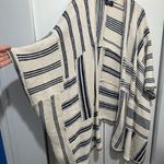 Ralph Lauren Polo  Cream and Navy Knit Poncho Women’s Size XS Photo 2