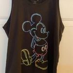 Disney Black Tank with Neon Rainbow Mickey Mouse Photo 0