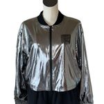 DKNY NWT  Metallic Silver Bomber Jacket All Season Y2K  Shiny Photo 1