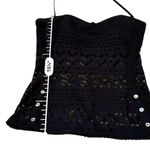 Robin Piccone  Penelope Crochet Black Halter Neck Swimsuit‎ Top Sz M Beach Pool Photo 7