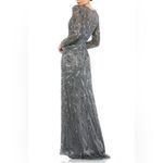 Mac Duggal NWT  5124 Beaded Long Sleeve Evening Gown Charcoal 18 Photo 1