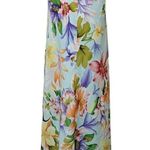 Jaclyn Smith  Y2K Aqua Tropical Floral Chiffon Midi Skirt Size 16 Photo 2