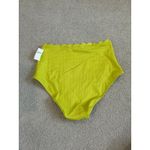 Aerie NWT  Waffle Scalloped High Waisted Bikini Bottom Womens Bright Green Size S Photo 3