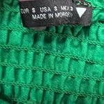 ZARA  Kelly Green Halter Bandeau Crop Top Adjustable Tie‎ Ruched Smocked Sz Small Photo 6