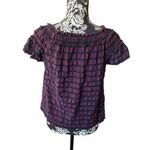 Ulla Johnson  Plaid Printed Fringes Shirt Top Size 0 Purple Blue Photo 2