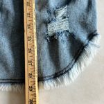 Pilcro  Distressed Denim Shirt S‎ Button Down Fringe Hem Long Sleeve Women Photo 7