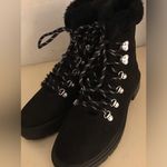 J.Crew women black suede fur hiking boots US 7 Photo 3