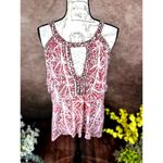 Free People  Good Morning Embellished Tunic Top Printed Cold Shoulder M Photo 2
