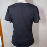 Maeve ‎ Anthropologie Black Top Ruched Detail Short Sleeve Small Photo 2