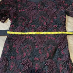 Kobi Lace Dress Black Maroon Tie Belt Lined Size S Cocktail Evening Formal Photo 9