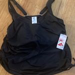 Lands' End Women’s Lands’ End Underwire Black Tankini Top Plus 16W New Photo 0