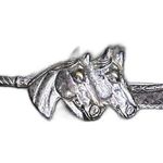 None Vintage Sterling Silver Horse Head Brooch Photo 0